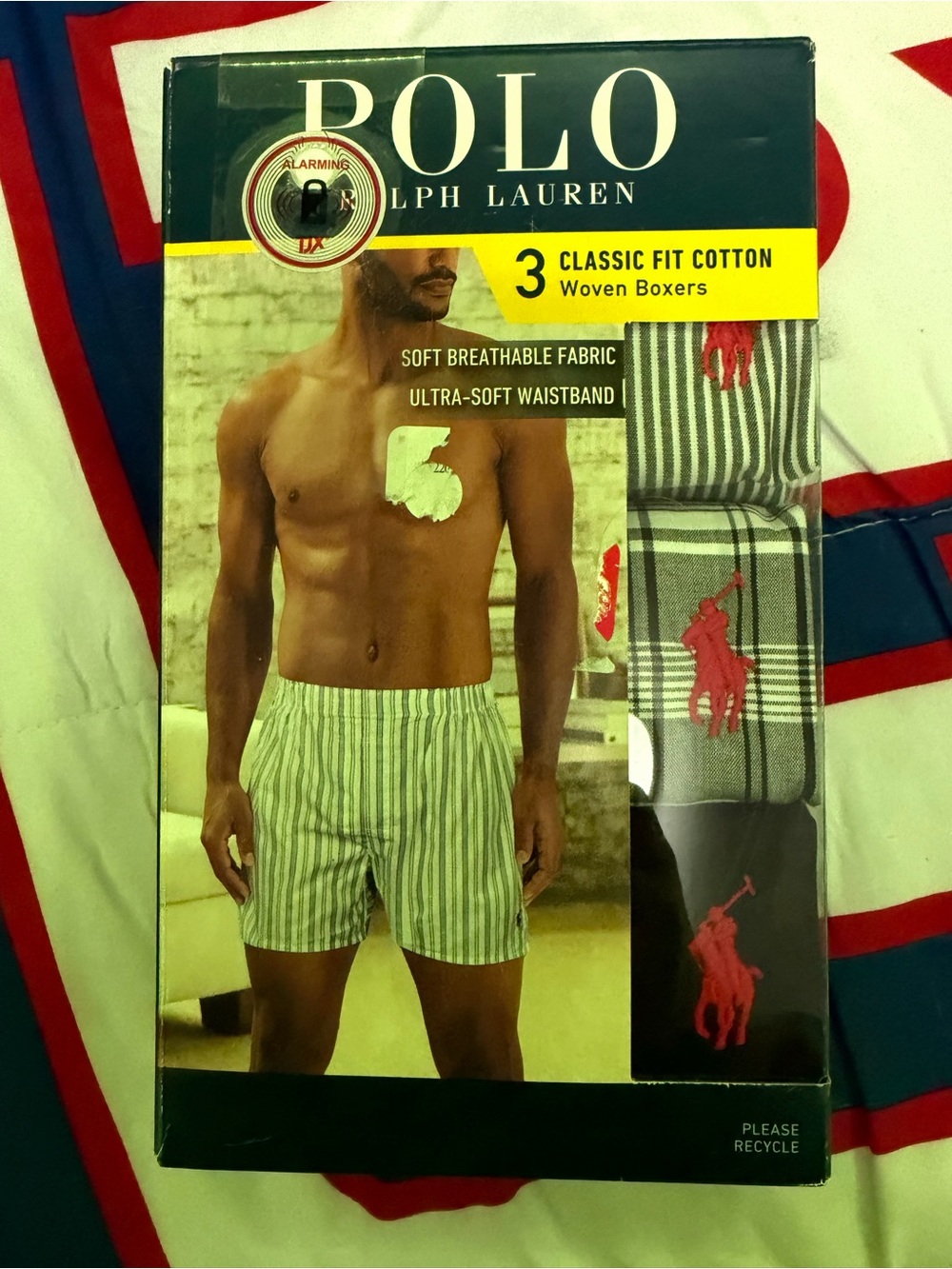 Polo by Ralph Lauren Men’s Classic Fit Cotton Boxers - Green Stripe (3-Pack)